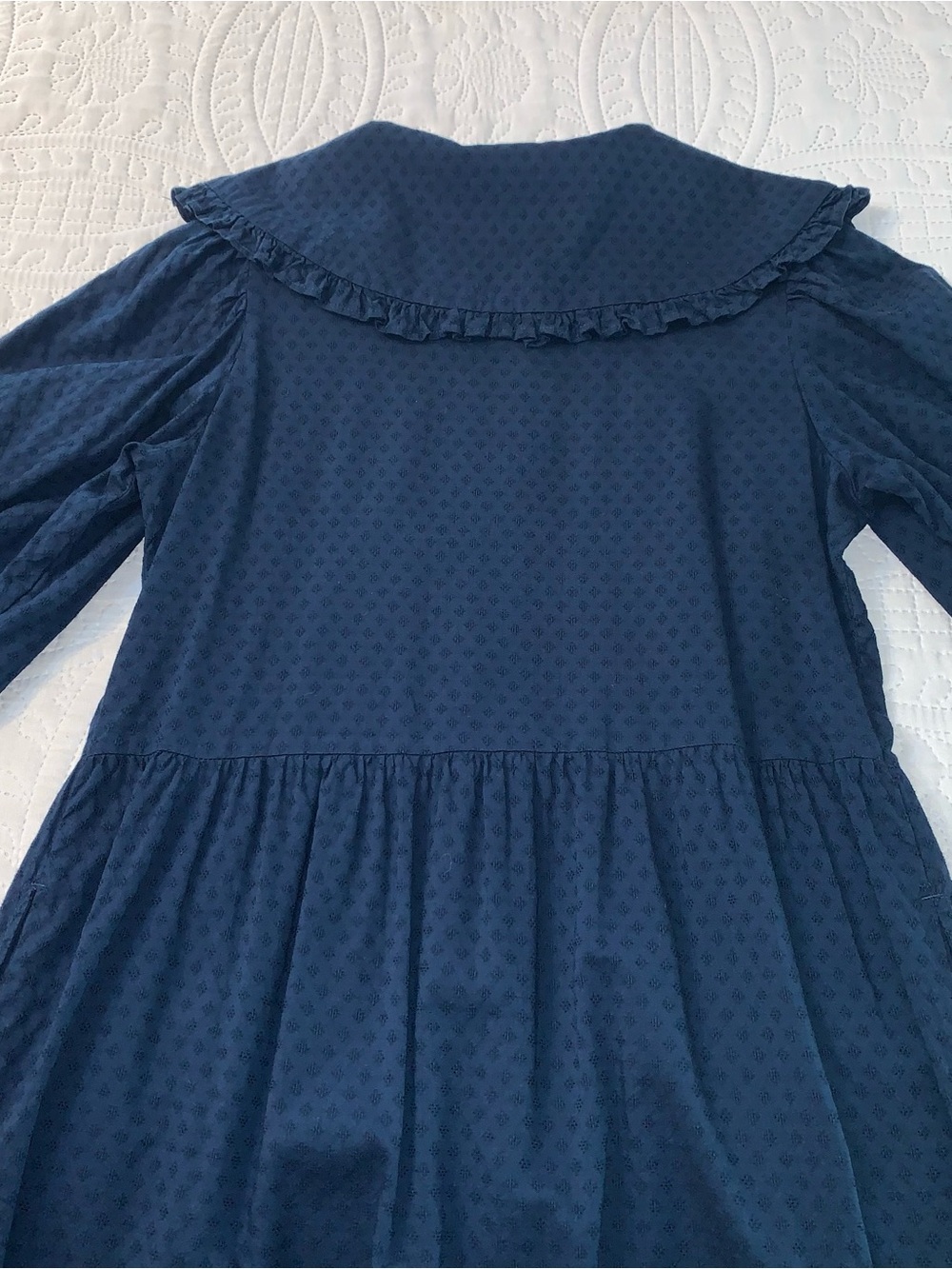 Universal Thread Collared Navy Cottagecore Ruffle Maxi Dress. S - Picture 6 of 8